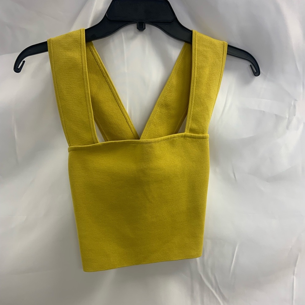 Babaton Yellow Sailor Collar Crop Tank